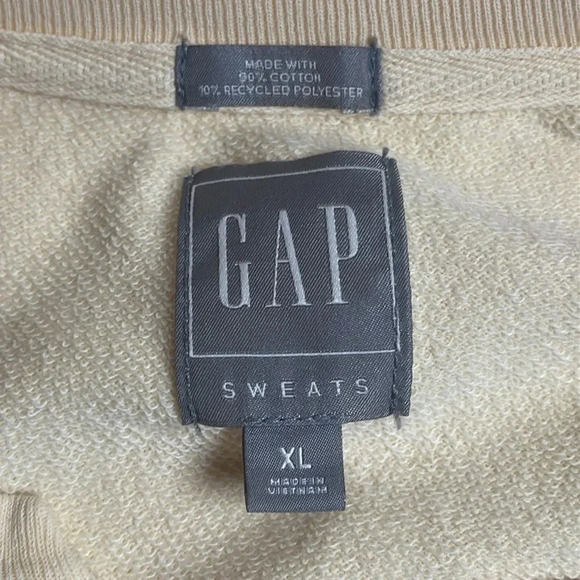 GAP Sweats Yellow Henley Pullover Sweatshirt Size XL - Picture 3 of 4